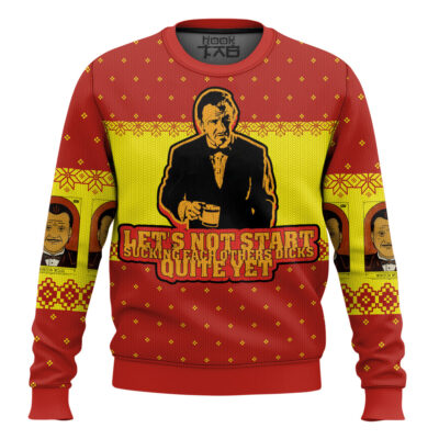 Hooktab Winston Wolf Pulp Fiction Ugly Christmas Sweater