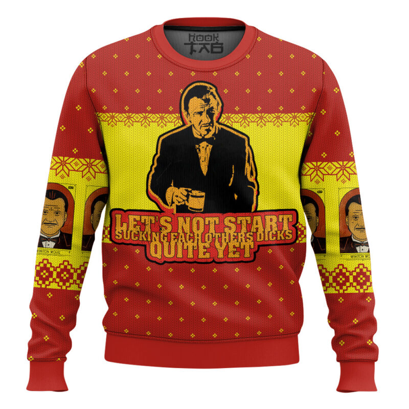 Hooktab Winston Wolf Pulp Fiction Ugly Christmas Sweater Hooktab Winston Wolf Pulp Fiction Ugly Christmas Sweater