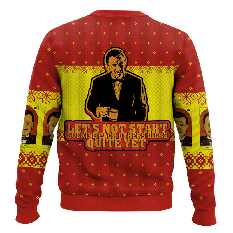 Hooktab Winston Wolf Pulp Fiction Ugly Christmas Sweater Hooktab Winston Wolf Pulp Fiction Ugly Christmas Sweater