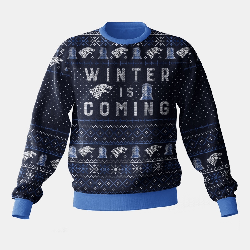 Hooktab Winter Is Coming Game Of Throne Ugly Christmas Sweater Hooktab Winter Is Coming Game Of Throne Ugly Christmas Sweater