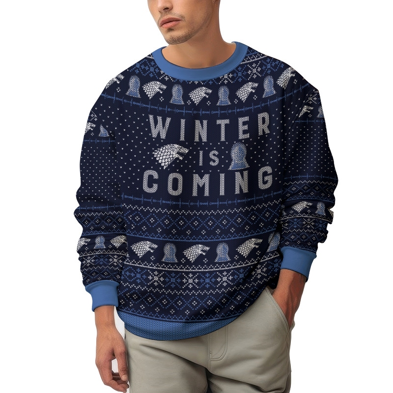 Hooktab Winter Is Coming Game Of Throne Ugly Christmas Sweater Hooktab Winter Is Coming Game Of Throne Ugly Christmas Sweater