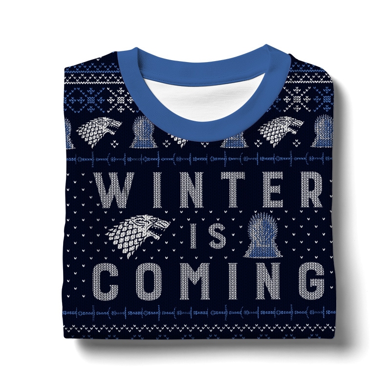 Hooktab Winter Is Coming Game Of Throne Ugly Christmas Sweater Hooktab Winter Is Coming Game Of Throne Ugly Christmas Sweater