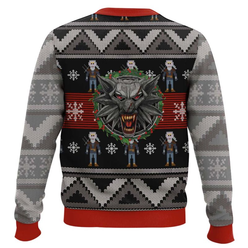 Hooktab Wolf School Medallion The Witcher Ugly Christmas Sweater Hooktab Wolf School Medallion The Witcher Ugly Christmas Sweater