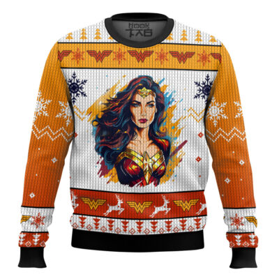 Hooktab Wonder Woman Ugly Christmas Sweater