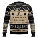 Hooktab Woodford Reserve Bourbon Whisky Ugly Christmas Sweater