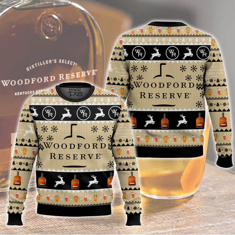 Hooktab Woodford Reserve Reindeer Ugly Christmas Sweater Hooktab Woodford Reserve Reindeer Ugly Christmas Sweater
