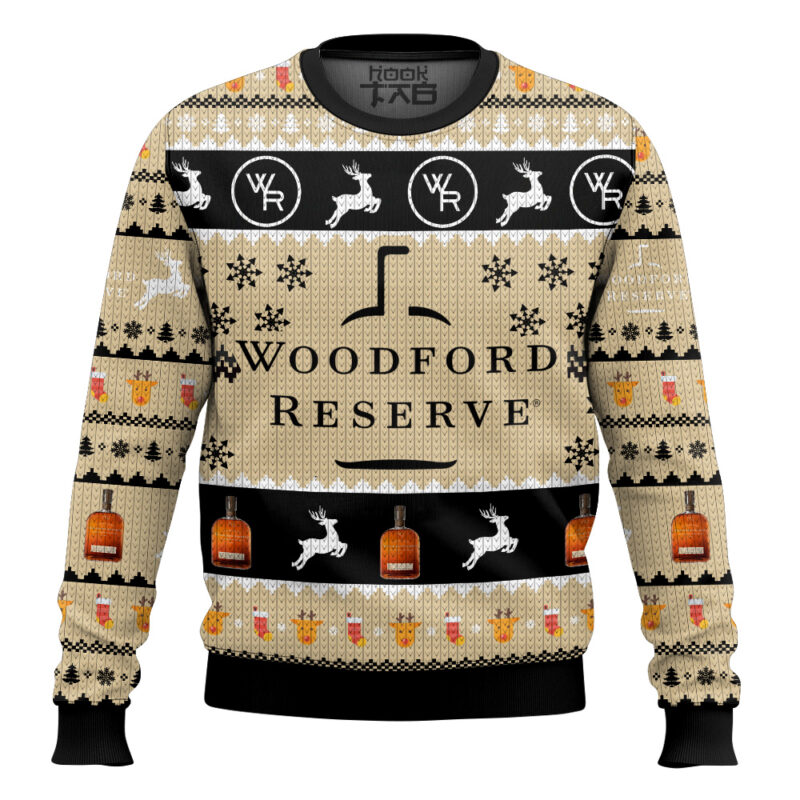 Hooktab Woodford Reserve Reindeer Ugly Christmas Sweater