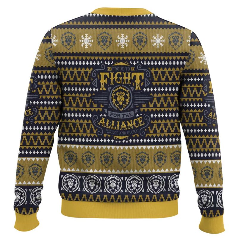 Hooktab World Of Warcraft Fight For Alliance Ugly Christmas Sweater Hooktab World Of Warcraft Fight For Alliance Ugly Christmas Sweater