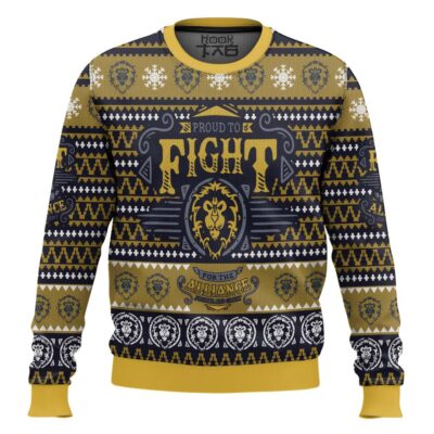 Hooktab World Of Warcraft Fight For Alliance Ugly Christmas Sweater