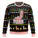 Hooktab Worm With A Mustache James Kennedy Ugly Christmas Sweater