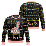 Hooktab Worm With A Mustache James Kennedy Ugly Christmas Sweater