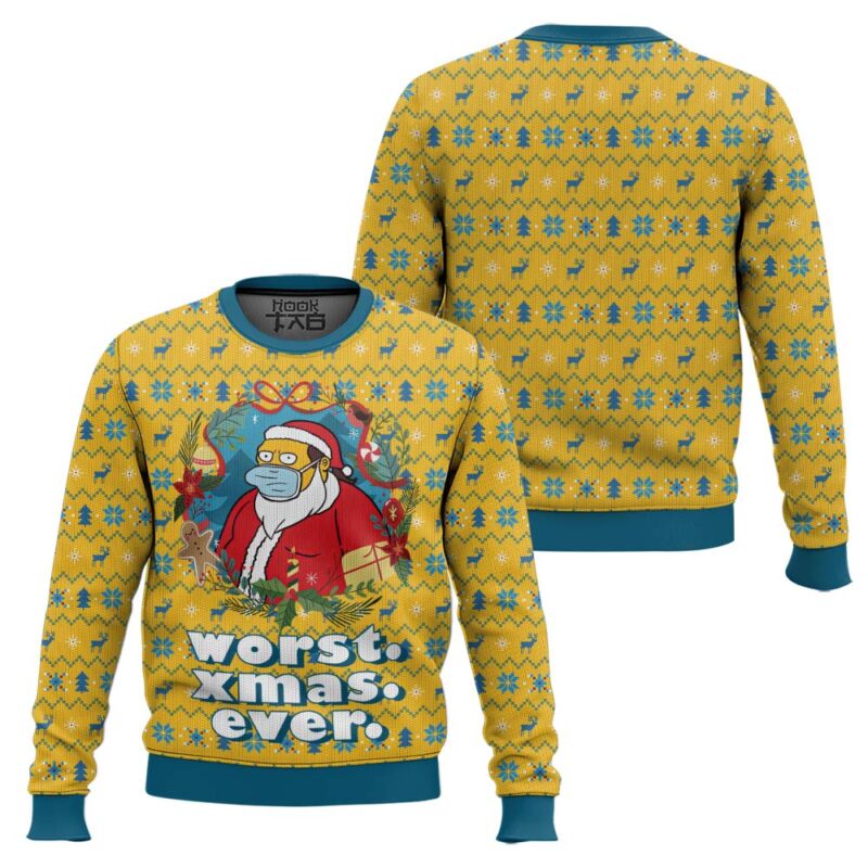 Hooktab Worst Christmas Ever The Simpsons Ugly Christmas Sweater Hooktab Worst Christmas Ever The Simpsons Ugly Christmas Sweater
