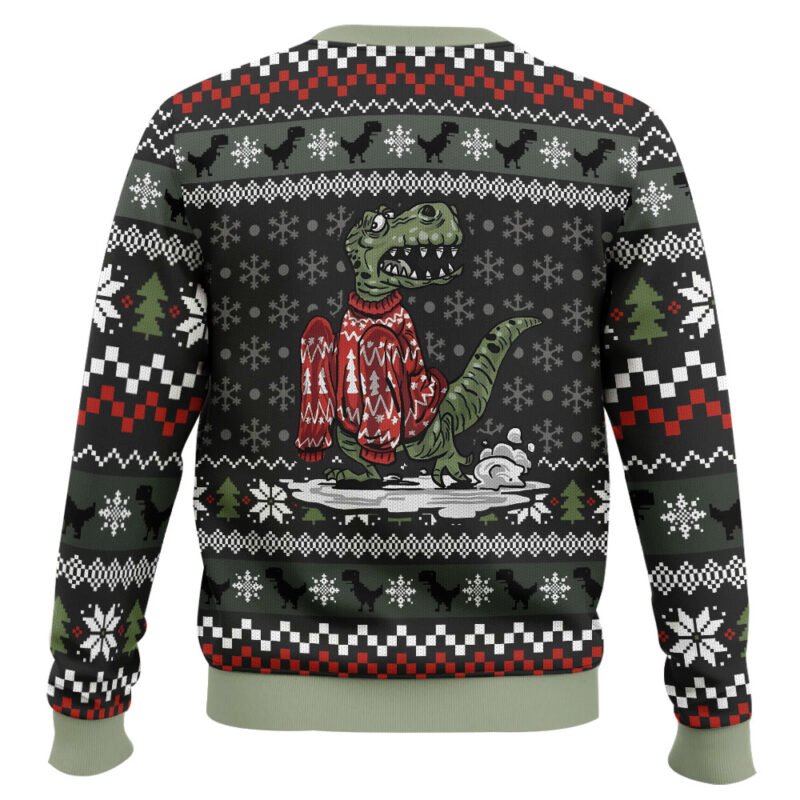 Hooktab Wrong Size Sweater Dinosaurs Ugly Christmas Sweater Hooktab Wrong Size Sweater Dinosaurs Ugly Christmas Sweater