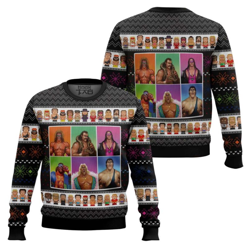 Hooktab WWE Wrestling Legends WWE Ugly Christmas Sweater Hooktab WWE Wrestling Legends WWE Ugly Christmas Sweater