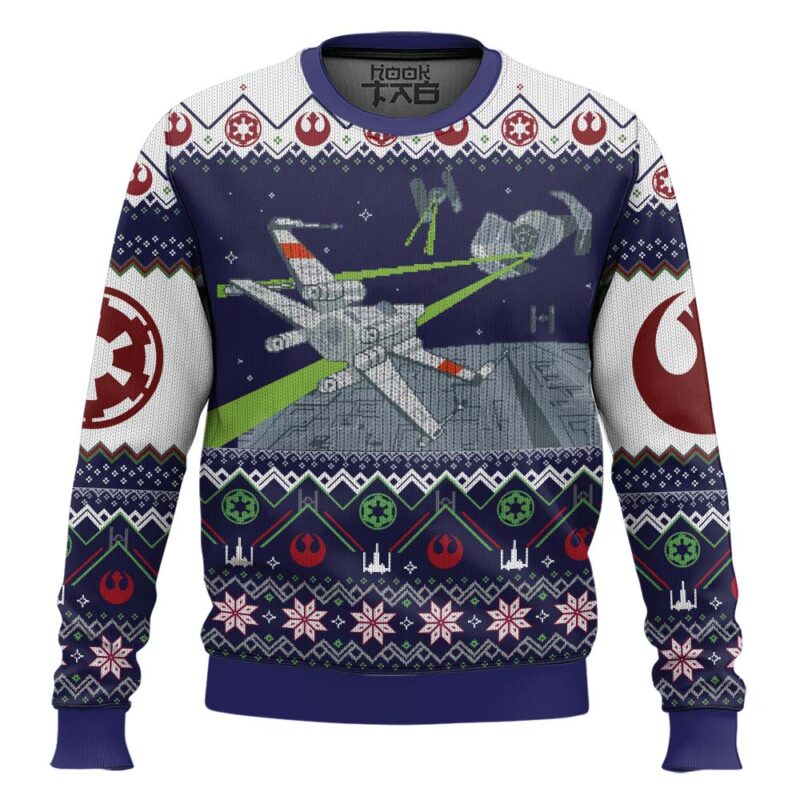 Hooktab X-wing vs TIE Fighter Star Wars Ugly Christmas Sweater