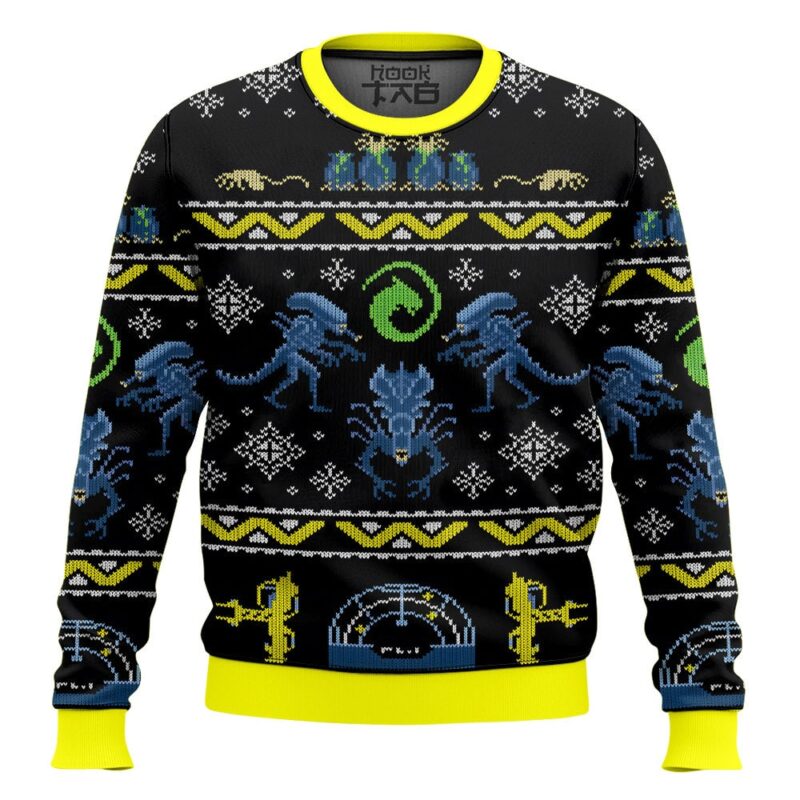 Hooktab Xenomorphs Alien Ugly Christmas Sweater