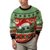 Hooktab Xmas Baby Yoda Starwars Ugly Christmas Sweater