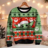 Hooktab Xmas Baby Yoda Starwars Ugly Christmas Sweater