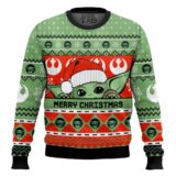 Hooktab Xmas Baby Yoda Starwars Ugly Christmas Sweater