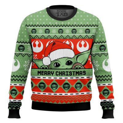 Hooktab Xmas Baby Yoda Starwars Ugly Christmas Sweater