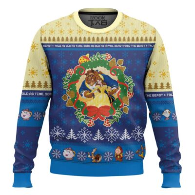 Hooktab Xmas Beauty And The Beast Disney Ugly Christmas Sweater