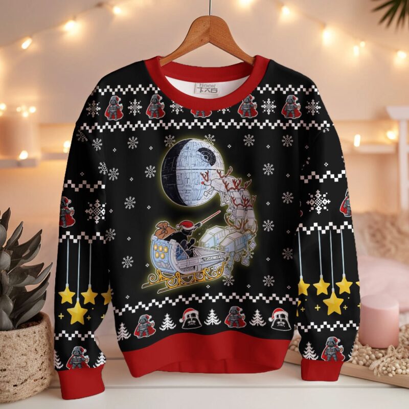 Hooktab Xmas Carriage Star Wars Ugly Christmas Sweater Hooktab Xmas Carriage Star Wars Ugly Christmas Sweater