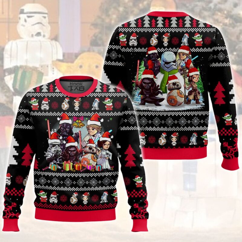 Hooktab Xmas Chib Star Wars Ugly Christmas Sweater Hooktab Xmas Chib Star Wars Ugly Christmas Sweater