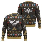 Hooktab Xmas Crest Zelda Ugly Christmas Sweater