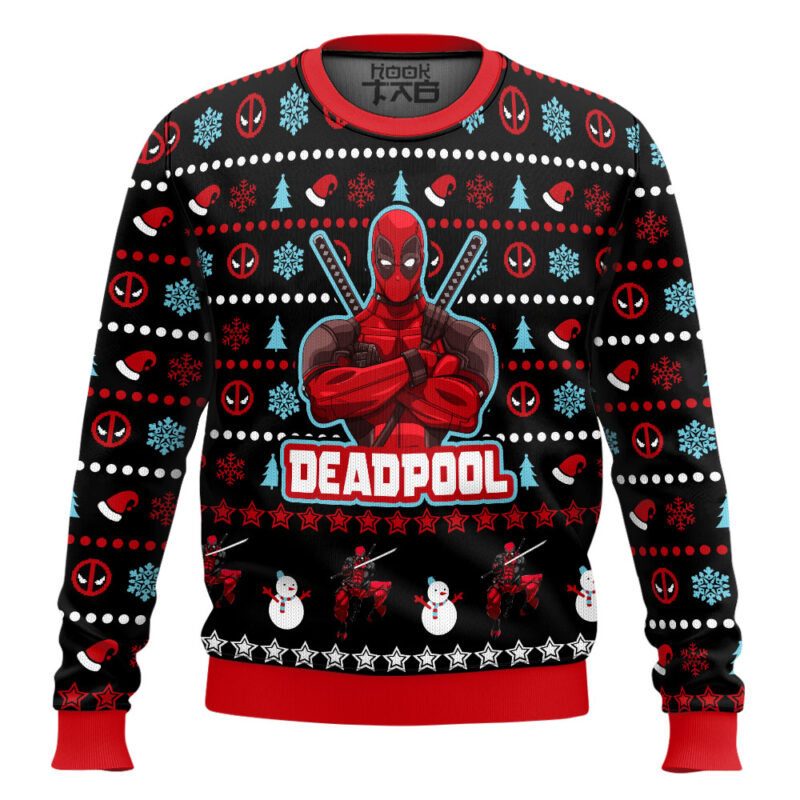 Hooktab Xmas Deadpool Ugly Christmas Sweater