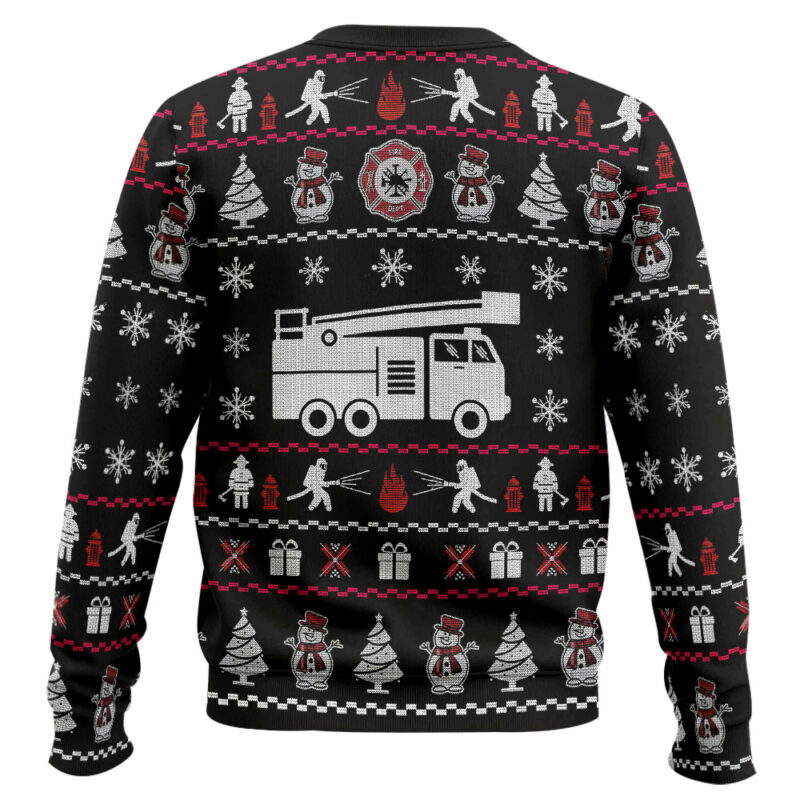 Hooktab Xmas Firefighter Ugly Christmas Sweater Hooktab Xmas Firefighter Ugly Christmas Sweater