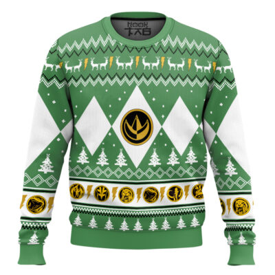 Hooktab Xmas Green Ranger Mighty Morphin Ugly Christmas Sweater