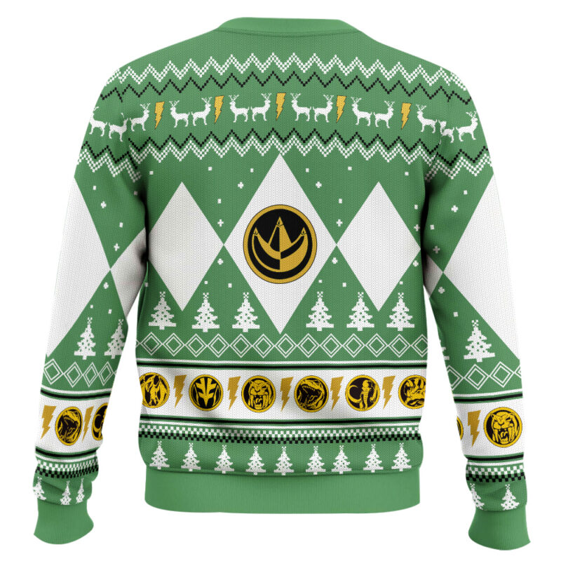 Hooktab Xmas Green Ranger Mighty Morphin Ugly Christmas Sweater Hooktab Xmas Green Ranger Mighty Morphin Ugly Christmas Sweater