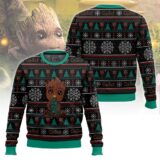 Hooktab Xmas Groot Marvel Ugly Christmas Sweater