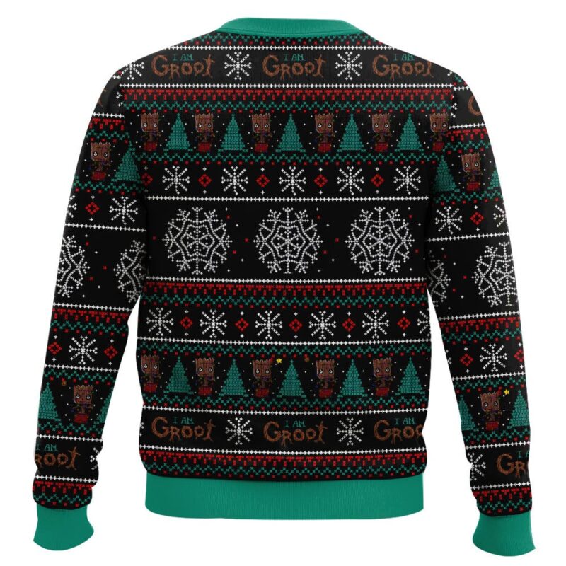 Hooktab Xmas Groot Marvel Ugly Christmas Sweater Hooktab Xmas Groot Marvel Ugly Christmas Sweater
