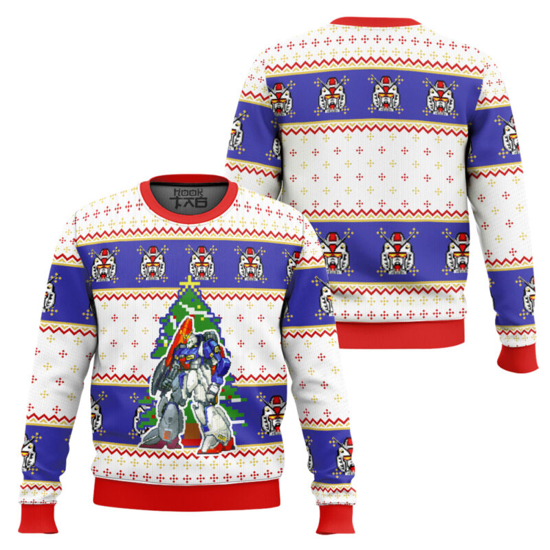 Hooktab Xmas Gundam Ugly Christmas Sweater Hooktab Xmas Gundam Ugly Christmas Sweater