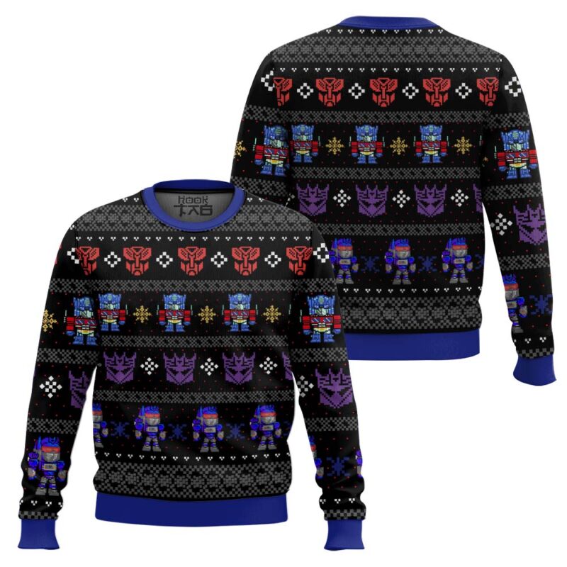 Hooktab Xmas In Disguise Transformers Ugly Christmas Sweater Hooktab Xmas In Disguise Transformers Ugly Christmas Sweater