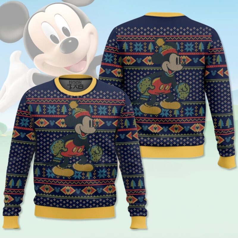 Hooktab Xmas Mickey Ugly Christmas Sweater Hooktab Xmas Mickey Ugly Christmas Sweater