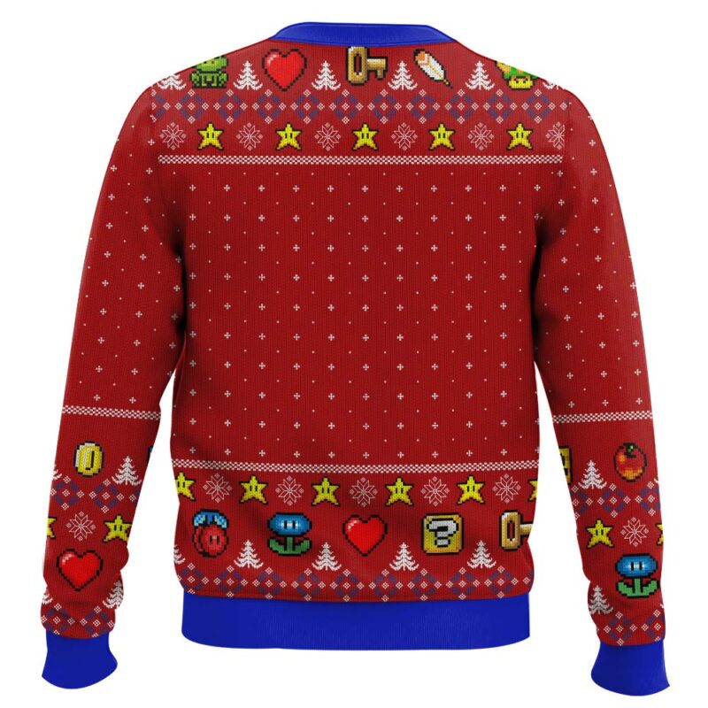 Hooktab Xmas Moment Mario Bros Ugly Christmas Sweater Hooktab Xmas Moment Mario Bros Ugly Christmas Sweater