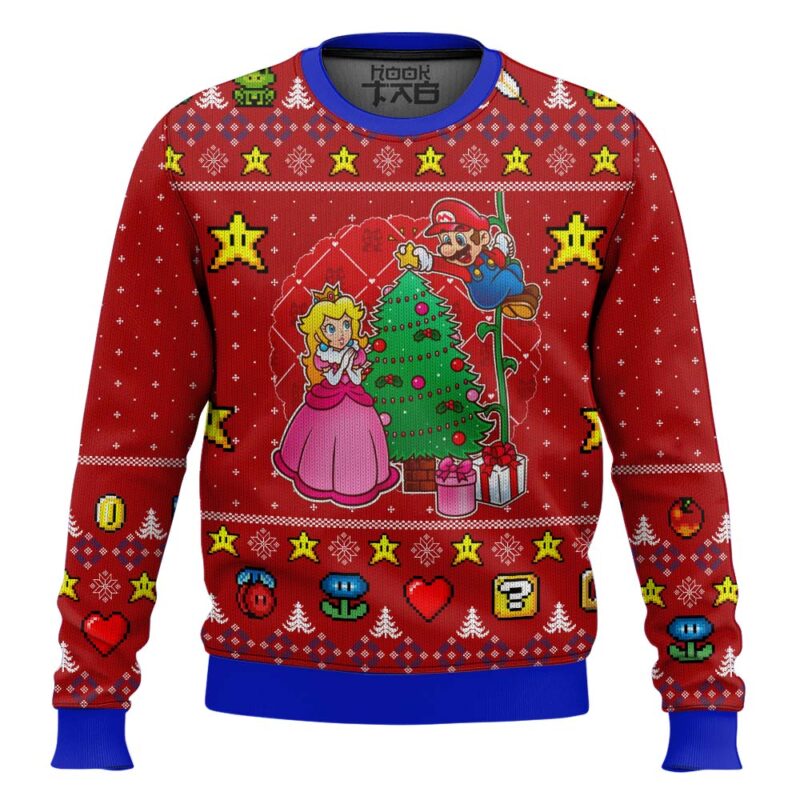 Hooktab Xmas Moment Mario Bros Ugly Christmas Sweater