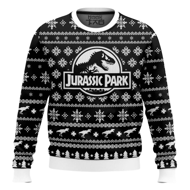 Hooktab Xmas Night Jurassic Park Ugly Christmas Sweater