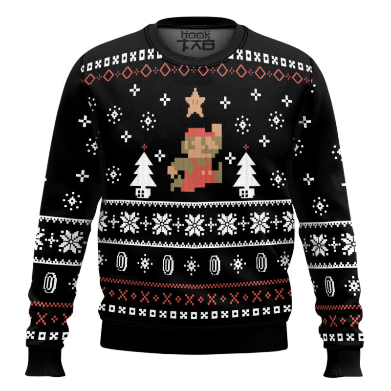 Hooktab Xmas Night Super Mario Ugly Christmas Sweater