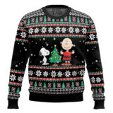 Hooktab Xmas Pine Tree The Charlie Brown and Snoopy Show Ugly Christmas Sweater