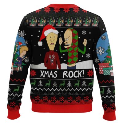 Hooktab Xmas Rock Beavis And Butthead Ugly Christmas Sweater
