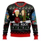 Hooktab Xmas Rock Beavis And Butthead Ugly Christmas Sweater
