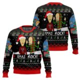 Hooktab Xmas Rock Beavis And Butthead Ugly Christmas Sweater