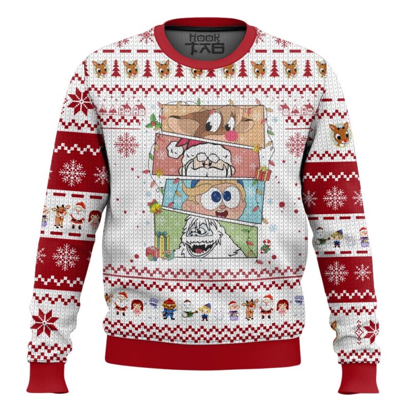 Hooktab Xmas Rudolph The Red-nosed Reindeer Ugly Christmas Sweater