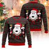Hooktab Xmas Snoopy The Charlie Brown and Snoopy Show Ugly Christmas Sweater