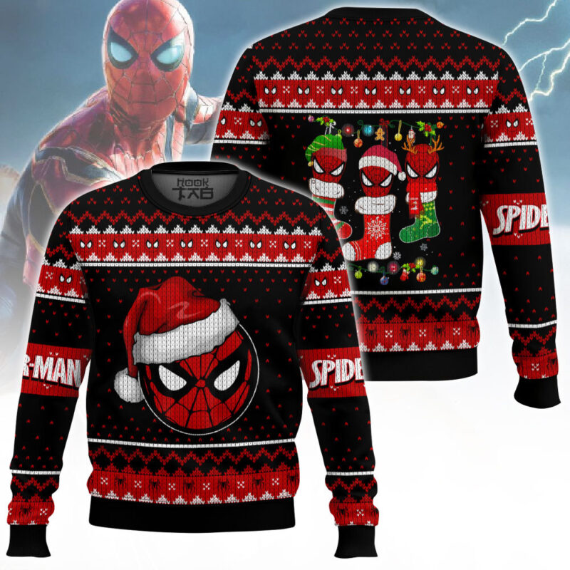 Hooktab Xmas Spider-man Ugly Christmas Sweater Hooktab Xmas Spider-man Ugly Christmas Sweater