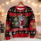 Hooktab Xmas Surprise! Tom And Jerry Ugly Christmas Sweater