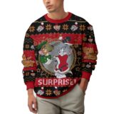 Hooktab Xmas Surprise! Tom And Jerry Ugly Christmas Sweater